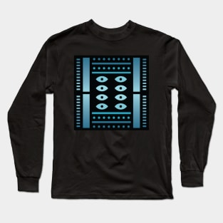 “Dimensional Tribe” - V.3 Blue - (Geometric Art) (Dimensions) - Doc Labs Long Sleeve T-Shirt